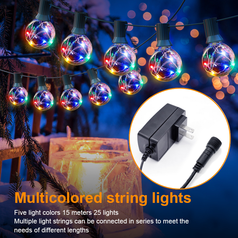 HCP082  G40彩色铜线灯串